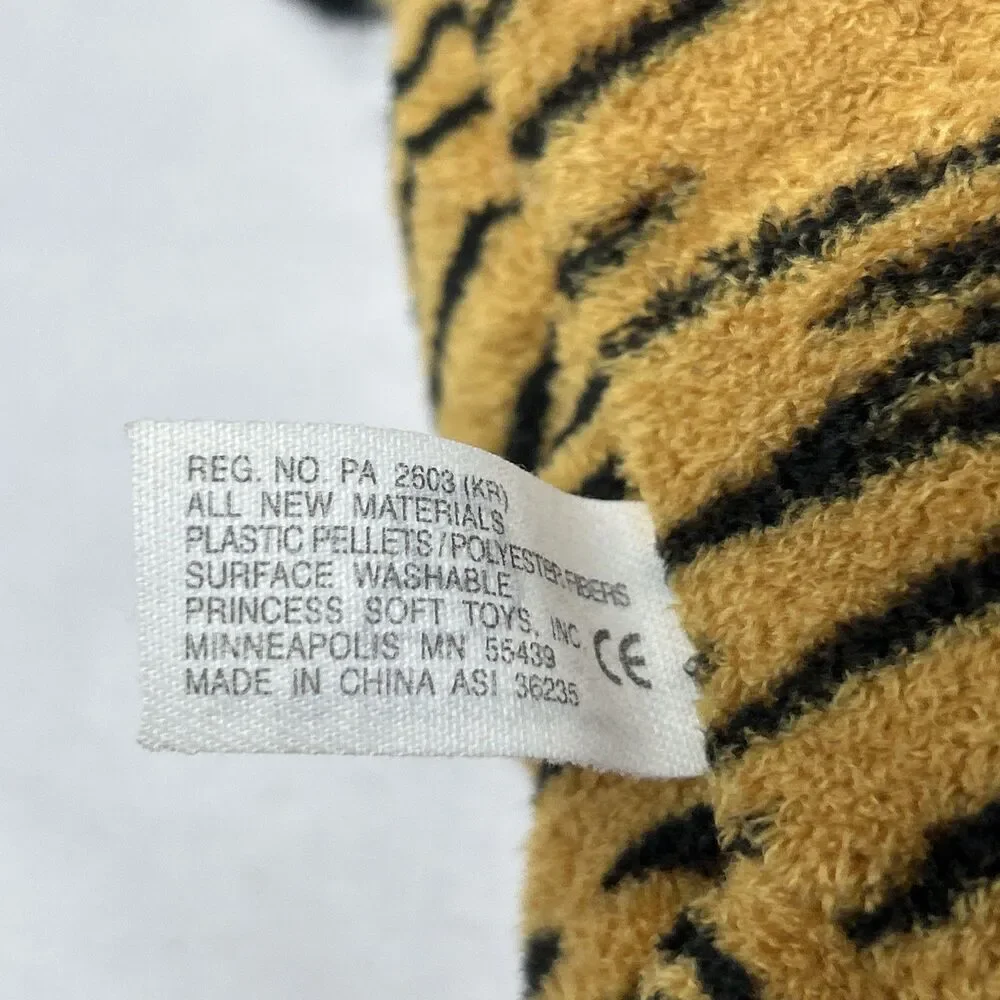 2005 Princess Soft Toys Gold Black Stripe Tiger Plush Stuffed Animal 10